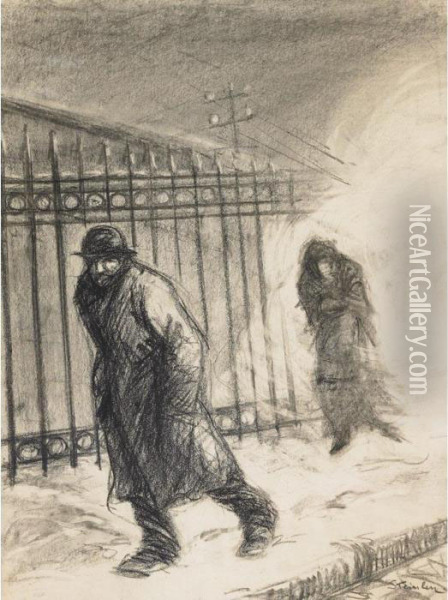 In The Suburbs Oil Painting - Theophile Alexandre Steinlen