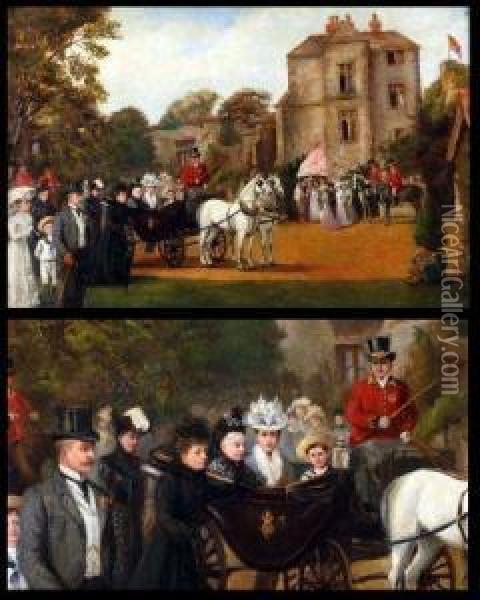 The Queen At The Carisbrooke Fete Oil Painting - Constance Pitcairn
