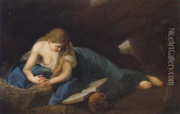 Die Busende Magdalena Oil Painting - Pompeo Girolamo Batoni