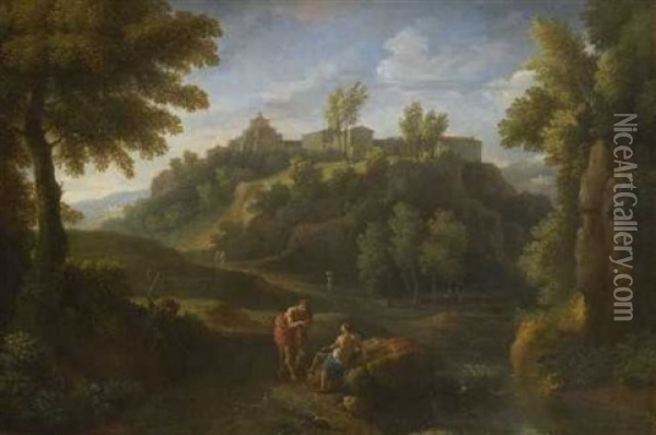 Sudliche Landschaft Mit Figurenstaffage Oil Painting - Jan Frans van Bloemen