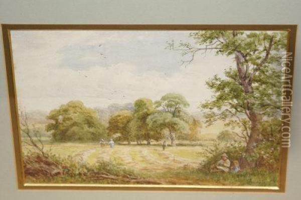 The Lunch Picnic Oil Painting - Alfred Banner