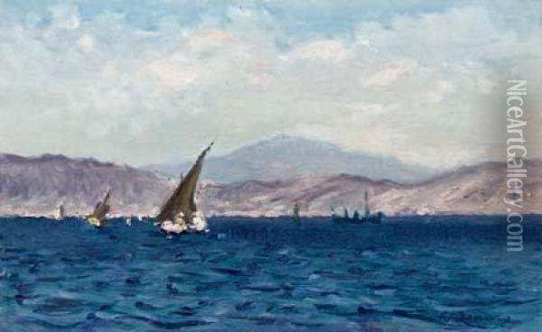 Barche In Rada Oil Painting - Fausto Zonaro
