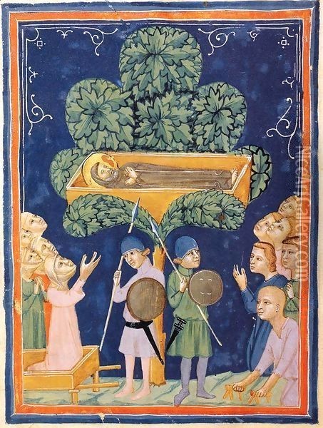The Morgan Codex (Folio 37) Oil Painting - Pacino di Bonaguida