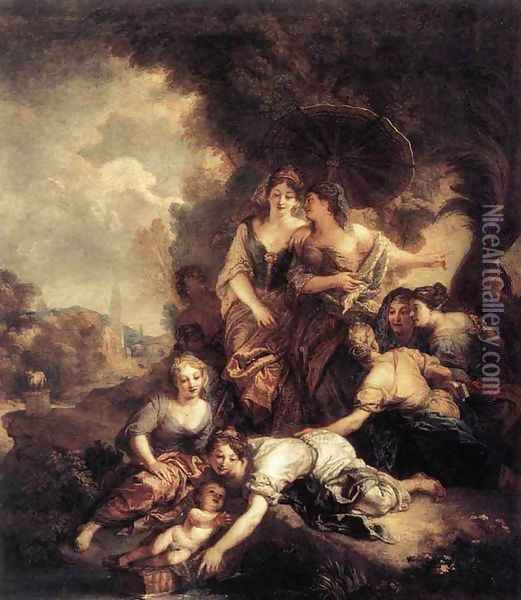 The Finding of Moses 1675-80 Oil Painting - Charles de La Fosse