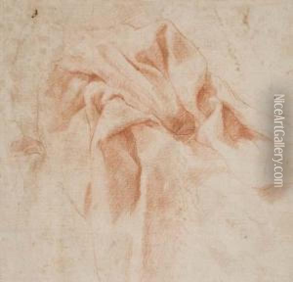 Study Of Drapery Oil Painting - Agostino Carracci
