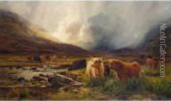 A Gleam In The Highlands Oil Painting - Louis Bosworth Hurt
