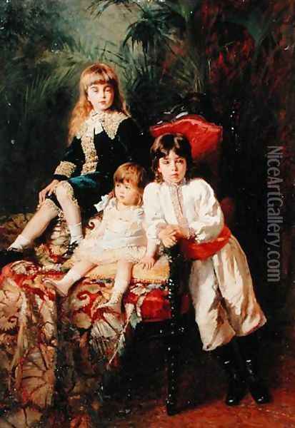 Mr. Balashov's Children, 1880 Oil Painting - Konstantin Egorovich Egorovich Makovsky