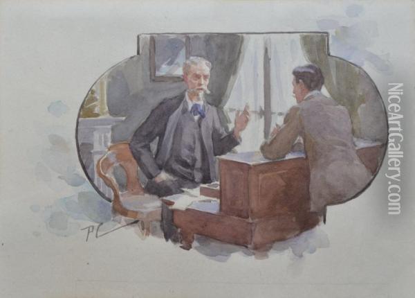 Deux Hommes En Conversation Oil Painting - Paul Chabas