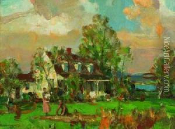 Phelps Homestead, Old Saybrook, Connecticut Oil Painting - Walter Granville-Smith