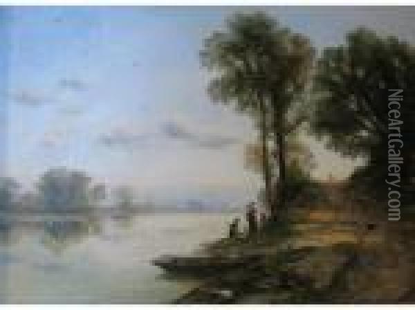 The Thames At Mapledurnham Oil Painting - Thomas Creswick
