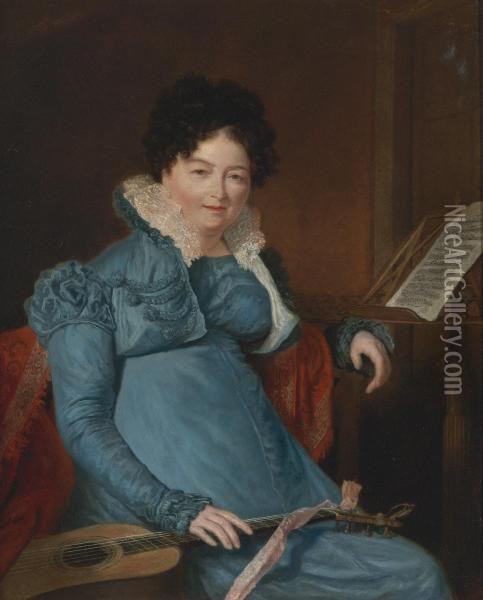 Portrait Of Mrs. Edward Scheener Oil Painting - Jacques Laurent Agasse