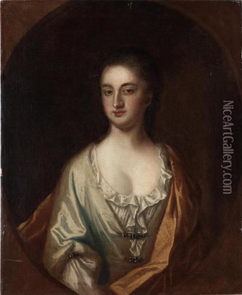 Portrait Of A Lady (according To Information Mrswarrington) Oil Painting - Michael Dahl