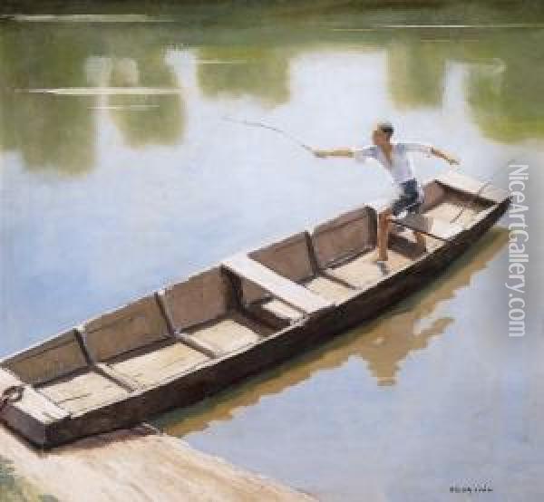In The Boat Oil Painting - Ivan Polya
