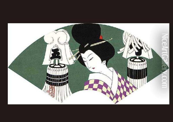 Women Oil Painting - Komura Settai