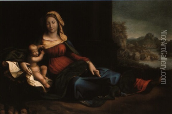 Madonna And Child Oil Painting - Benvenuto Tisi da Garofalo