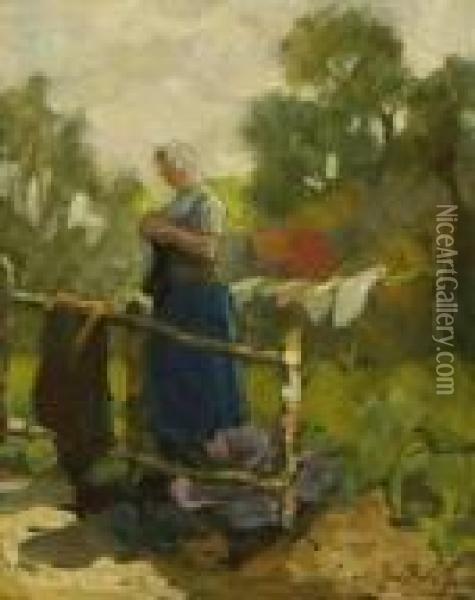 Bauerin Im Garten Oil Painting - Jacobus Frederick Sterre De Jong