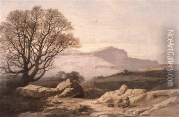 Montagne De Cipers, Pres De Grasse Oil Painting - Antoine Eugene Ernest Buttura
