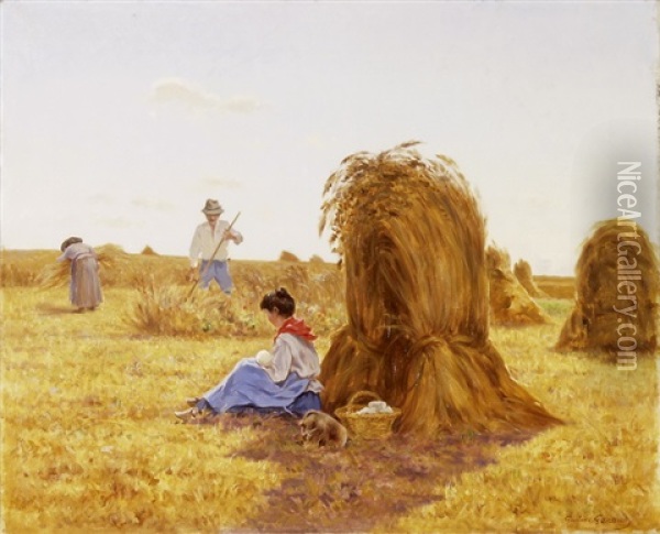 Bauern Bei Der Ernte Oil Painting - Gustave Cesaire Garaud