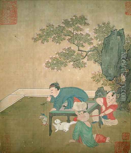 The Puppeteer, Ch'ien Lung Dynasty Oil Painting - Anonymous Artist