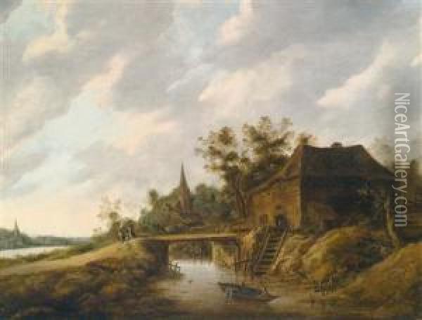 Hollandische Fusslandschaft Oil Painting - Salomon Rombouts