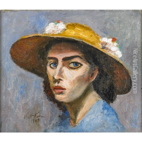 Hedda In Hat Oil Painting - Walt Kuhn