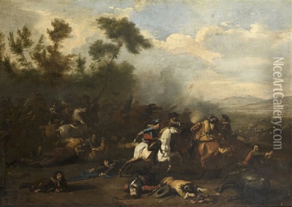 Scene D'escarmouche Oil Painting - Jan van Huchtenburg