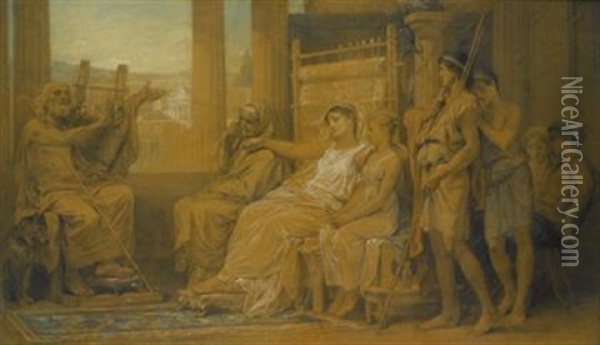Penelope Oil Painting - Diogene Ulysse Napoleon Maillart