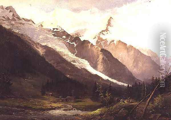 Near Chamonix Oil Painting - Howard Gull Stormont