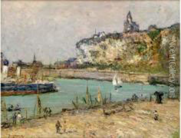 Le Port De Dieppe Oil Painting - Leon Suzanne