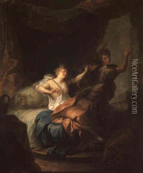 Joseph Et La Femme De Putiphar Oil Painting - Nicolas Bertin