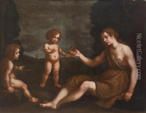 Eva Und Ihre Kinder Kain Und Abel, Im Hintergrund Adam Oil Painting - Michelangelo Merisi Da Caravaggio