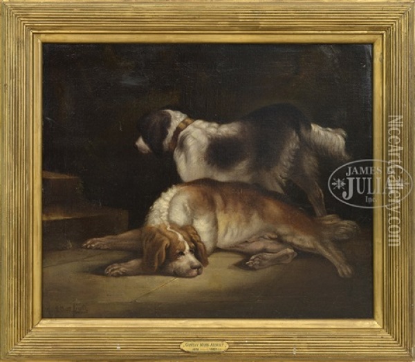 Two Dogs Oil Painting - Gustav Muss-Arnolt