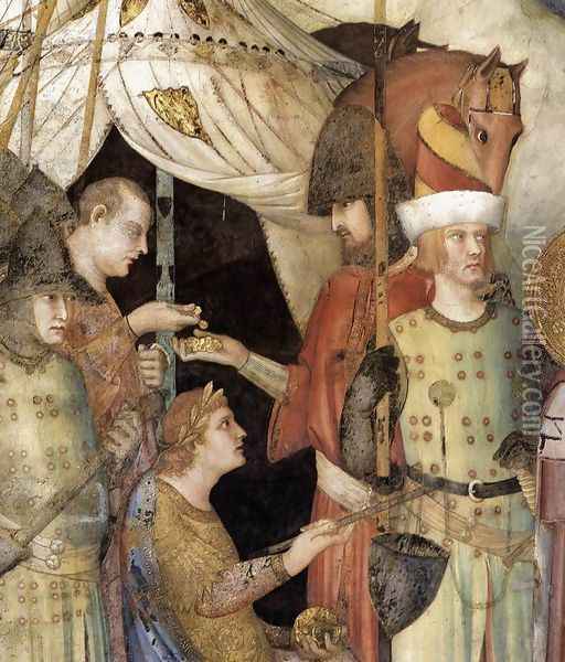 Saint Martin Renounces his Weapons (detail-2) 1312-17 Oil Painting - Louis de Silvestre