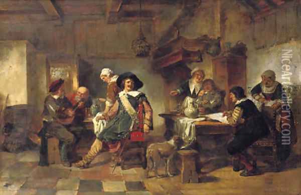 In the tavern Oil Painting - Herman Frederik Carel ten Kate