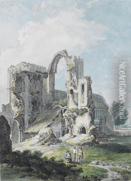 Castle Acre Priory, Norfolk Oil Painting - Thomas Hearne