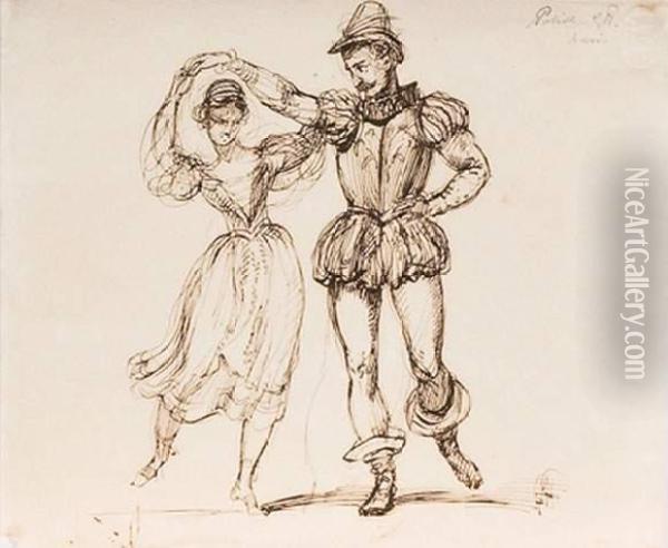 Couple De Danseurs Oil Painting - Sir George Hayter