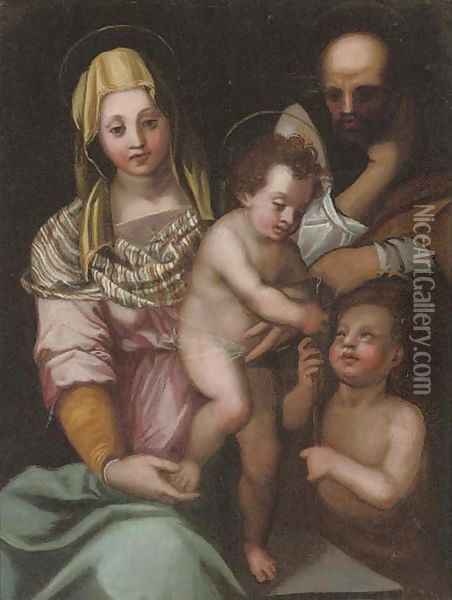 The Holy Family with Saint John the Baptist Oil Painting - Andrea Del Sarto