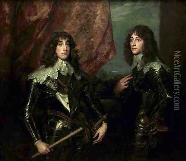 Portrait of the Palatine Princes Charles Louis I and His Brother Robert Oil Painting - Sir Anthony Van Dyck