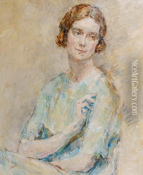 Portrait Of Lady Cynthia Asquith Oil Painting - Ambrose McEvoy