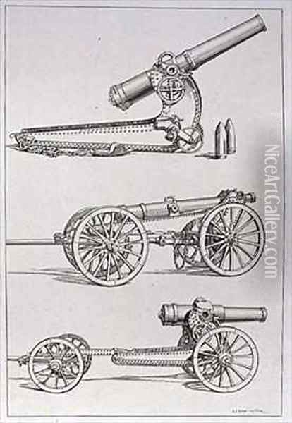 Three Forms of Artillery Gun 2 Oil Painting - Saint-Elme Gautier