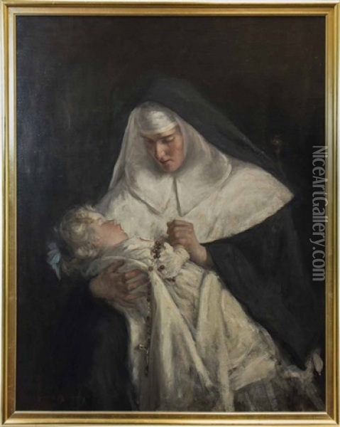 A Sister Of Mercy Oil Painting - Robert Gemmell Hutchison