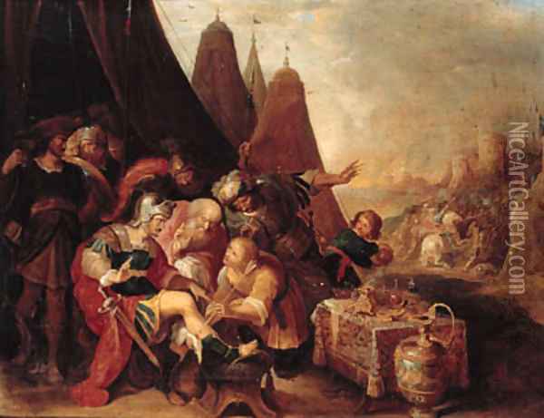Alexander wounded by an arrow Oil Painting - Frans II Francken