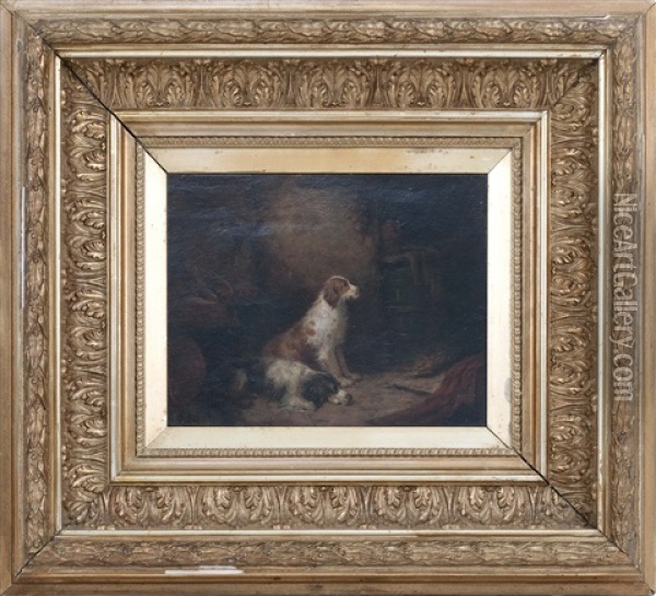 Two Spaniels After A Day Of Hunting Oil Painting - George Armfield