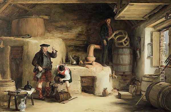 The Whiskey Still at Lochgilphead, 1819 Oil Painting - Sir David Wilkie