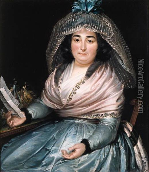 Portrait Of Adriana Johanna De Pineda Oil Painting - Nicolas Joseph Delin