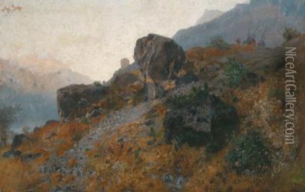 Herbstliche Landschaft Oil Painting - Alexander Marcks
