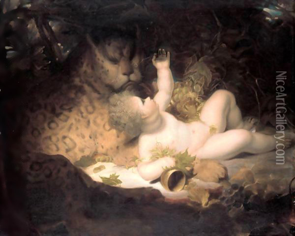 The Infant Bacchus Oil Painting - Richard Westall