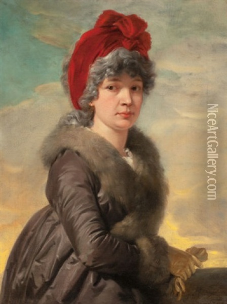 Portrait Of A Woman Oil Painting - Josef Abel