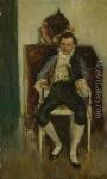 Sitzender Kavalier Oil Painting - Sir Hubert von Herkomer