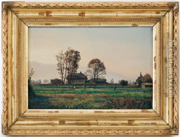 Les Jardins De Plainpalais Oil Painting - Jean Philippe George-Julliard